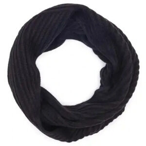AllSaints Traveling Rib Knit Infinity Scarf, BLACK, One Size, NWT